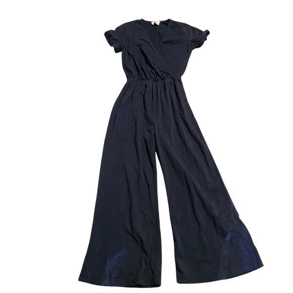Anthropologie Saturday Sunday Elmira Navy Blue Wide Leg Jumpsuit Size XS - Picture 5 of 9